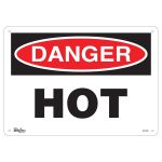 ENSEIGNE Â«DANGER HOTÂ», 10" X 14", ALUMINIUM, ANGLAIS