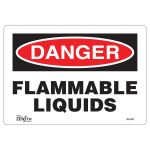 ENSEIGNE Â«FLAMMABLE LIQUIDSÂ», 7" X 10", VINYLE, ANGLAIS
