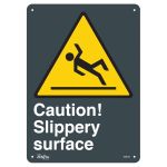 ENSEIGNE Â«SLIPPERY SURFACEÂ», 14" X 10", ALUMINIUM, ANGLAIS AVEC PICTOGRAMME