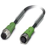 Câble pour capteurs/actionneurs SAC-4P-M12MS/ 1,5-PUR/M12FS